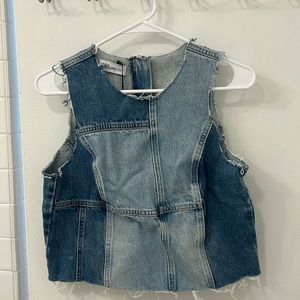 Zara patchwork denim tank